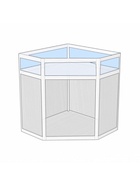 Прилавок угловой «У5в», 80×80×90 см, ЛДСП, стекло, белый 9846829