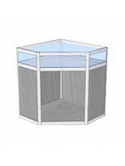 Прилавок угловой «У5в дв», 80×80×90 см, ЛДСП, стекло, белый 9846833