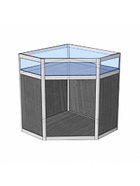 Прилавок угловой «У5в дв», 80×80×90 см, ЛДСП, стекло, серый 9846834