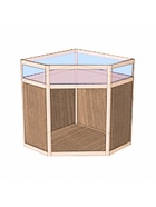 Прилавок угловой «У5в дв», 80×80×90 см, ЛДСП, стекло, цвет дуб сонома 9846835