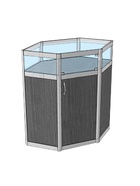 Прилавок угловой «У6в дв», 80×80×90 см, ЛДСП, стекло, серый 9846838