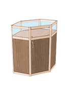 Прилавок угловой «У6в дв», 80×80×90 см, ЛДСП, стекло, цвет дуб сонома 9846839