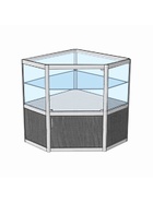 Прилавок угловой «У5п дв», 80×80×90 см, ЛДСП, стекло, серый 9846842