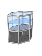 Прилавок угловой «У6п», 80×80×90 см, ЛДСП, стекло, серый 9846846