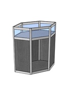 Прилавок угловой «У6 в», 80×80×90 см, ЛДСП, стекло, серый 9846850
