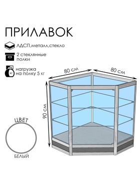 {{photo.Alt || photo.Description || 'Прилавок угловой «У5н», 80×80×90 см, ЛДСП, стекло, белый'}}
