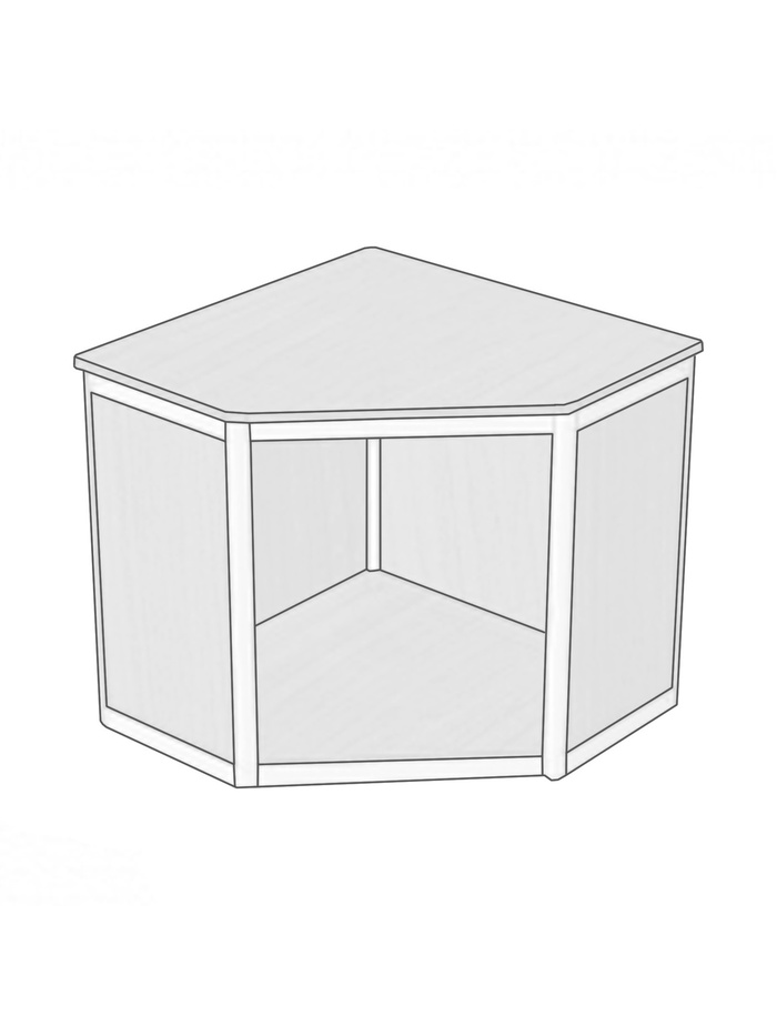 Прилавок угловой «У5», 80×80×90 см, ЛДСП, белый