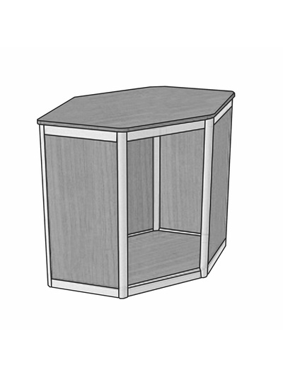 Прилавок угловой «У6», 80×80×90 см, ЛДСП, белый
