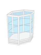 Прилавок угловой «У6н дв», 80×80×90 см, ЛДСП, стекло, белый 9846869