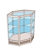 Прилавок угловой «У6н дв», 80×80×90 см, ЛДСП, стекло, цвет дуб сонома 9846871