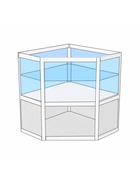 Прилавок угловой «У5п», 80×80×90 см, ЛДСП, стекло, белый 9846873