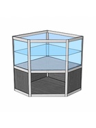 Прилавок угловой «У5п», 80×80×90 см, ЛДСП, стекло, серый 9846874