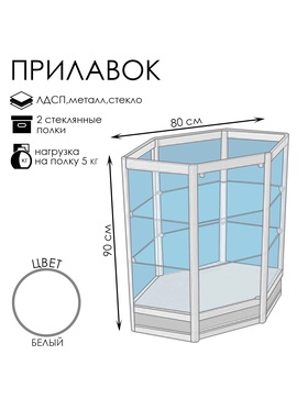 {{photo.Alt || photo.Description || 'Прилавок угловой «У6н», 80×80×90 см, ЛДСП, стекло, белый'}}