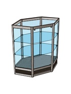 Прилавок угловой «У6н», 80×80×90 см, ЛДСП, стекло, цвет венге 9846880