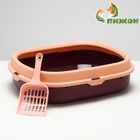 Туалет с бортом 40×34×11 см, бордовый - Фото 2