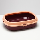 Туалет с бортом 40×34×11 см, бордовый - Фото 3