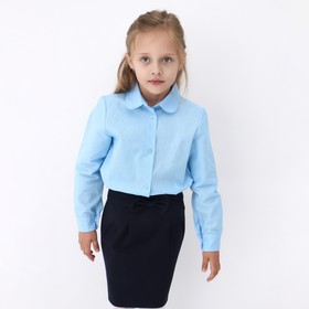 Блузка для девочки, цвет голубой, рост 122 см