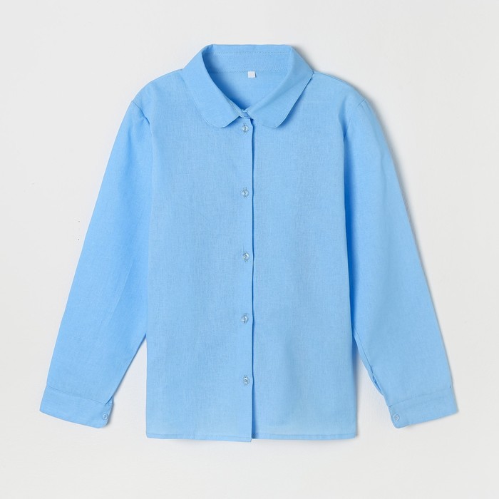 Блузка для девочки, цвет голубой, рост 122 см - Фото 1