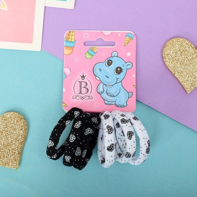 Резинки для волос Выбражулька «Радуга», набор 6 шт., сердца