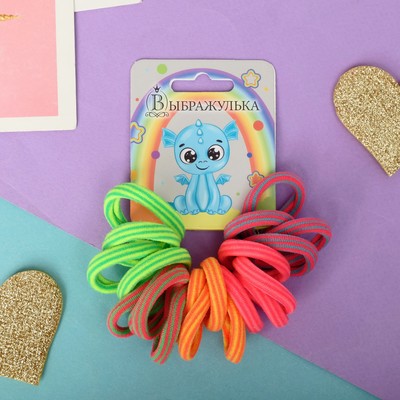 Резинки для волос «Радуга», набор 20 шт., полосы мини