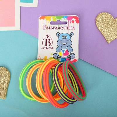 Резинки для волос Выбражулька «Радуга», набор 6 шт., полосы