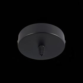 Потолочное крепление на одну лампу круглое, размер 10x10x2 см, цвет чёрный Ош