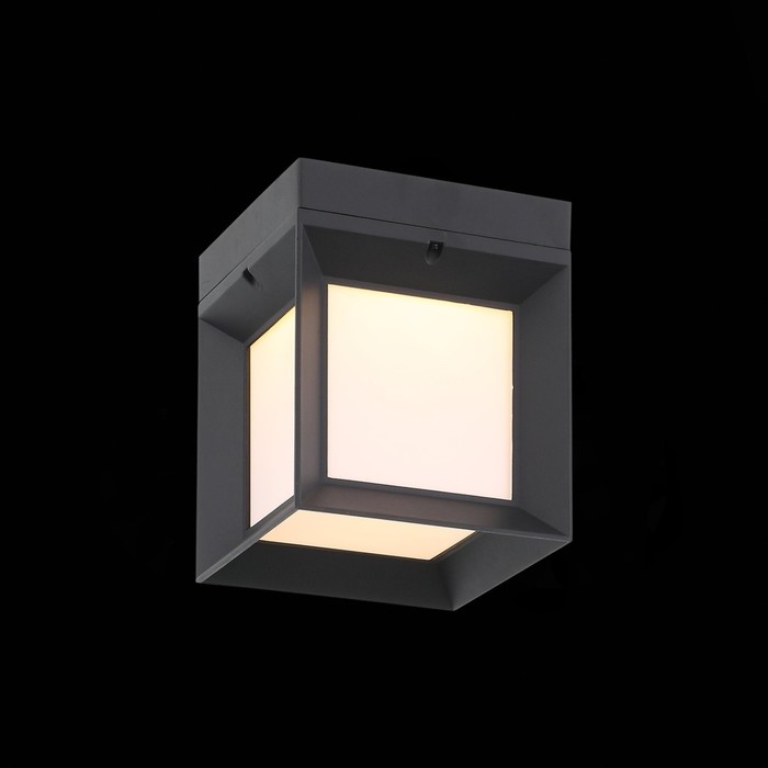 Светильник настенный LED, 1x9W 3000K, 22x22x27 см, цвет чёрный, белый