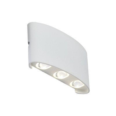 Светильник уличный настенный St Luce. SL089.501.06. Bisello. 6х1 Вт, LED, 4000K, 430 Lm, 17х8 см, цвет белый кварцевый