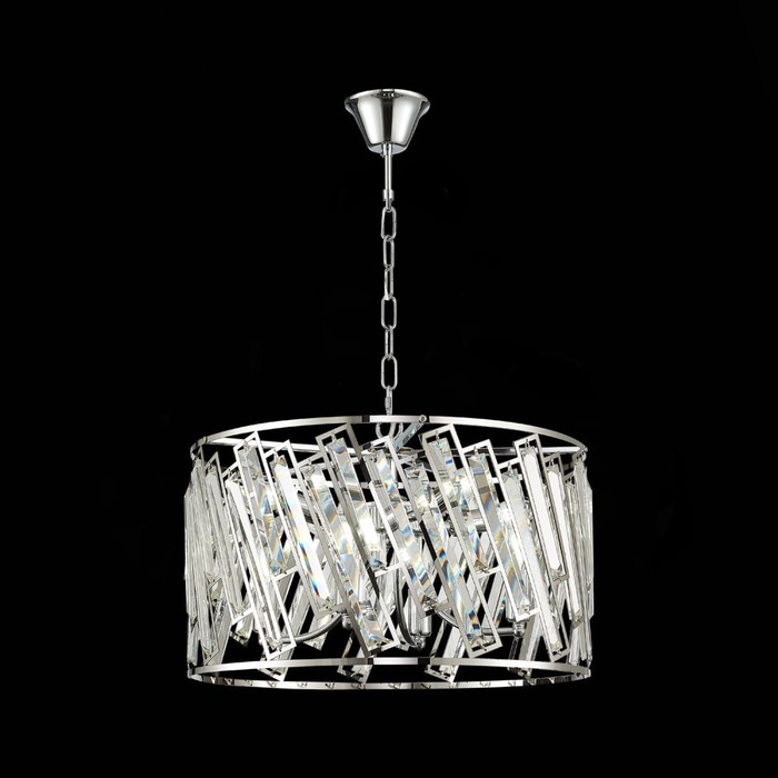 Светильник подвесной E14, 8x60W, 50x50 см, цвет прозрачный, хром
