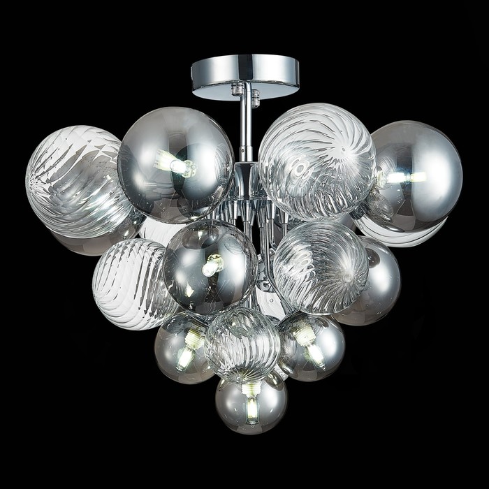 Люстра потолочная G9, 10x5W, 40x50 см, цвет хром, дымчатый, прозрачный