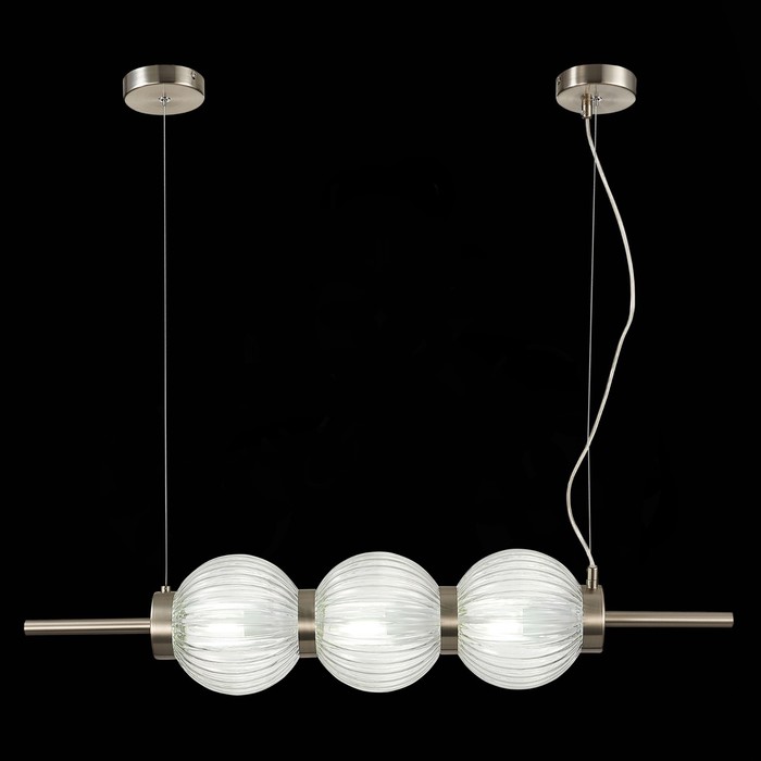 Светильник подвесной E14, 3x40W, 83x16,5 см, цвет никель, прозрачный