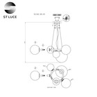 Люстра подвесная St Luce. SL1162.303.05. Gorizia. 5х40 Вт, E14, 60х60х50 см, цвет латунь - Фото 10