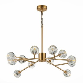 Светильник подвесной St Luce. SL1166.303.12. Romano. 12х5 Вт, G9 LED, 3000K, 88х88х65 см, цвет латунь