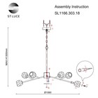 Светильник подвесной St Luce. SL1166.303.18. Romano. 18х5 Вт, G9 LED, 3000K, 105х105х57 см, цвет латунь - Фото 13