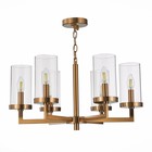 Люстра подвесная St Luce. SL1171.303.06. Masine. 6х40 Вт, E14, 61,5х61,5х30,6 см, цвет латунь - Фото 1