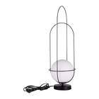 Настольная лампа E27, 1x60W, 70x25 см, цвет чёрный, опал - фото 4118460