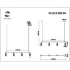 Светильник подвесной St Luce. SL1213.603.04. Kendo. 4х5 Вт, GU10, 4000K, 120х8х21,5 см, цвет розовый - Фото 7