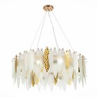 Люстра подвесная St Luce. SL1224.203.10. Lastra. 10х60 Вт, E14, 80х80х30 см, цвет золотистый - Фото 4