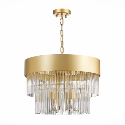 Люстра подвесная St Luce. SL1225.203.06. Contatto. 6х40 Вт, E14, 50х50х35 см, цвет золотистый