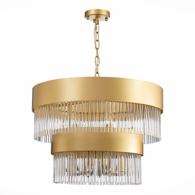 Люстра подвесная St Luce. SL1225.203.09. Contatto. 9х40 Вт, E14, 60х60х43 см, цвет золотистый