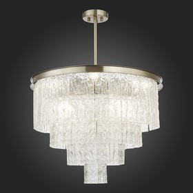 

Люстра потолочная E14, 8x60W, 75x60 см, цвет никель, прозрачный