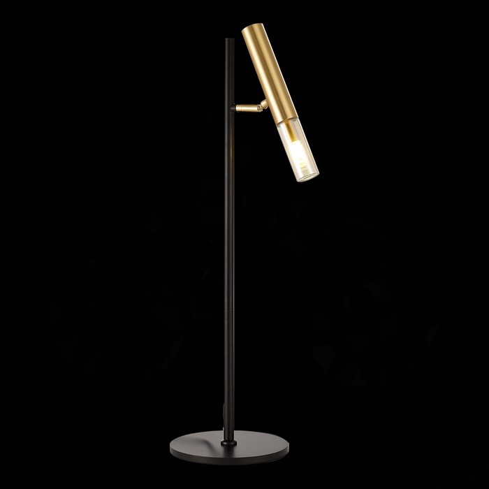 Прикроватная лампа G9, 1x5W, 63x18 см, цвет чёрный, коньячный, золотистый