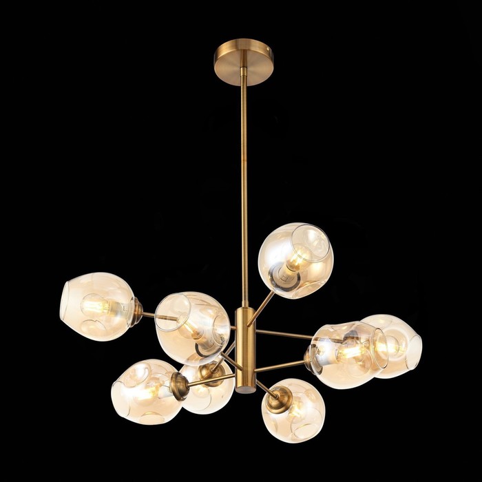 Светильник подвесной E14, 8x40W, 57x60 см, цвет золотистый, янтарный