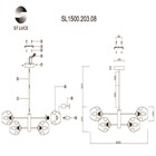 Светильник подвесной St Luce. SL1500.203.08. Fovia. 8х40 Вт, E14, 60х60х57 см, цвет золотистый - Фото 10