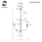 Люстра подвесная St Luce. SL1504.203.07. Avellino. 7х60 Вт, E27, 72х72х66,3 см, цвет французское золото - Фото 7