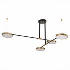 Светильник подвесной St Luce. SL1605.403.04. Farone. 4х8,5 Вт, LED, 3000K, 2400 Lm, 82х82 см, цвет чёрный - Фото 6