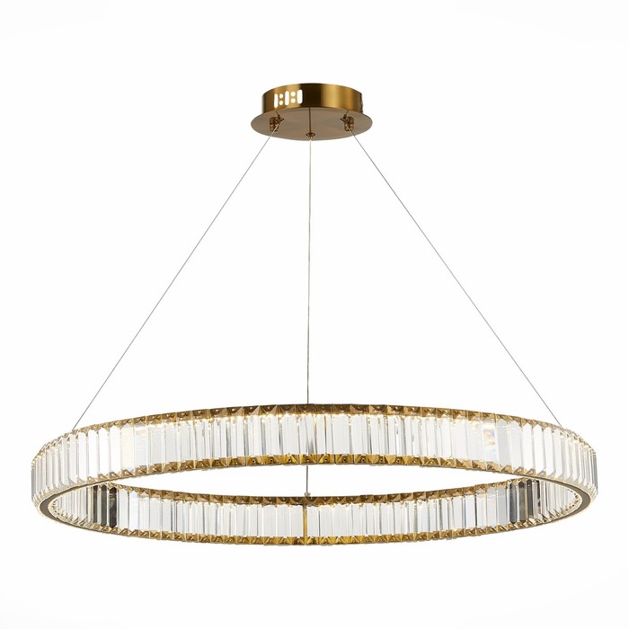 Люстра подвесная St Luce. SL1622.383.01. Tivoli. 1х52 Вт, LED, 4000K, 4420 Lm, 82х82х7,6 см, цвет латунь - Фото 1