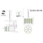 Люстра подвесная St Luce. SL1623.203.06. Corsia. 6х40 Вт, E14, 50х50х32 см, цвет шампань - Фото 7