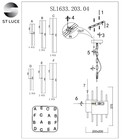 Люстра подвесная St Luce. SL1633.203.04. Olvera. 4х40 Вт, E14, 20х20х37 см, цвет матовое золото - Фото 7