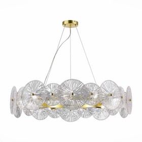 Люстра подвесная St Luce. SL1657.203.10. Flero. 10х40 Вт, E14, 80х80х60 см, цвет золотистый